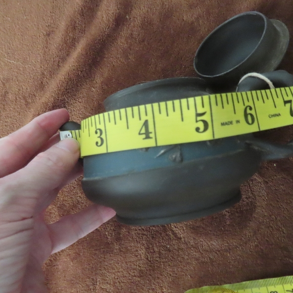 Vintage Chinese Yixing Zisha Clay Serving Lidded Teapot Signed Blue Black - Picture 10 of 11